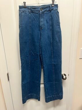 Bagatelle Collection NYC Seamed Front Wide Leg Denim Jeans - Size 28 high waist